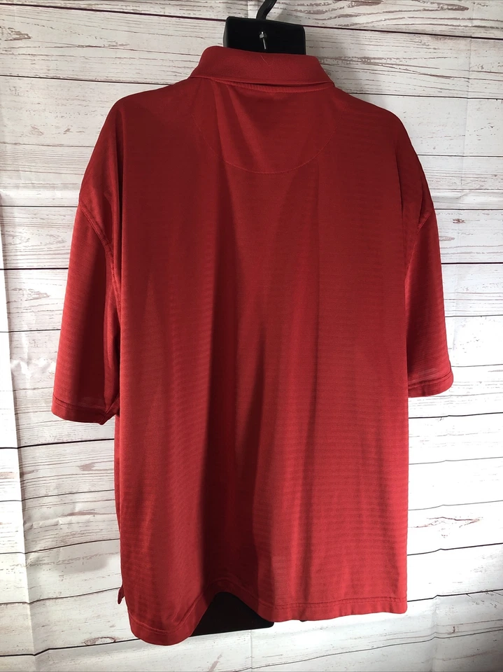 Camisa polo de golf Top Flite XXXL 3XL naranja roja 100 % poliéster manga corta para hombre Foto 4 de 4