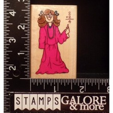 Impressive Stamps Rubber Stamps D2346 LITTLE TEACHER YOUNG GIRL 2 2 4 T33B