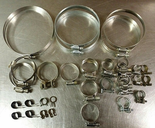 Lot of 35 Assorted Stainless Steel & Other Screw Hose Clamps eBay