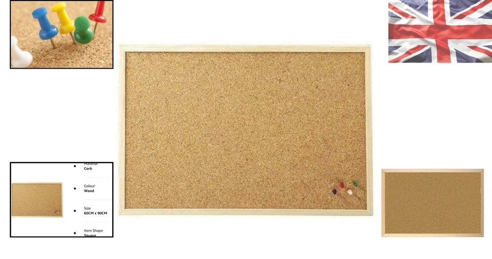 Versatile DIY Cork Board 60CM x 90CM with Self-Healing Surface and Push Pins - Image 2 of 4