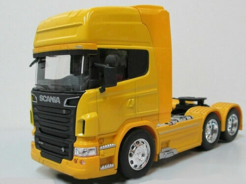 Camion WELLY 1/32 Freightliner Cascadia Jaune - Miniature En Métal - NEUF