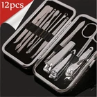 12pcs Stainless Steel Manicure/Pedicure Set Nail Clippers Callus Pedicure Kit