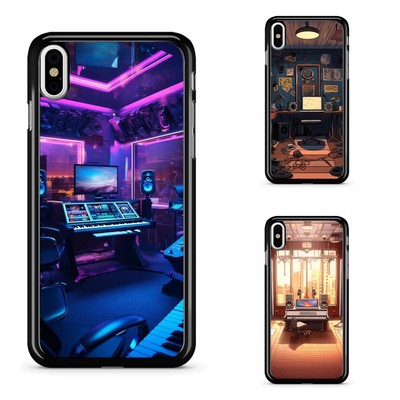 For Apple iPhone 12 13 14 15 16 Pro Max art Futuristic music studio