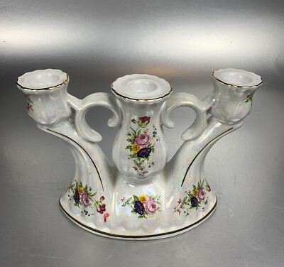 Perlmutt Porzellan Kerzenständer Kerzenleuchter; Royal Design Porcelain England