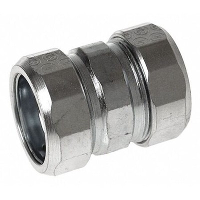 Raco 1825 Imc Coupling, 1-1/4 In, Compression, Steel, Zinc Plated, Gray