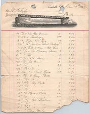 1892 Leadville, CO Tomkins Hardware Co. Mining Letterhead - M.H. Keefe w/ RR Art