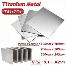 Thick 0.1mm-30mm TC4 Pure Titanium Metal Plate Sheet Foil Metalworking Many Size
