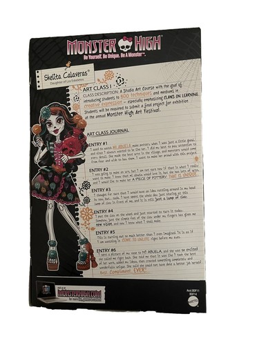 2013 MONSTER HIGH-Art Class-UNOPENED BOX-Skelita Calaveras-BDF14 - Picture 2 of 2
