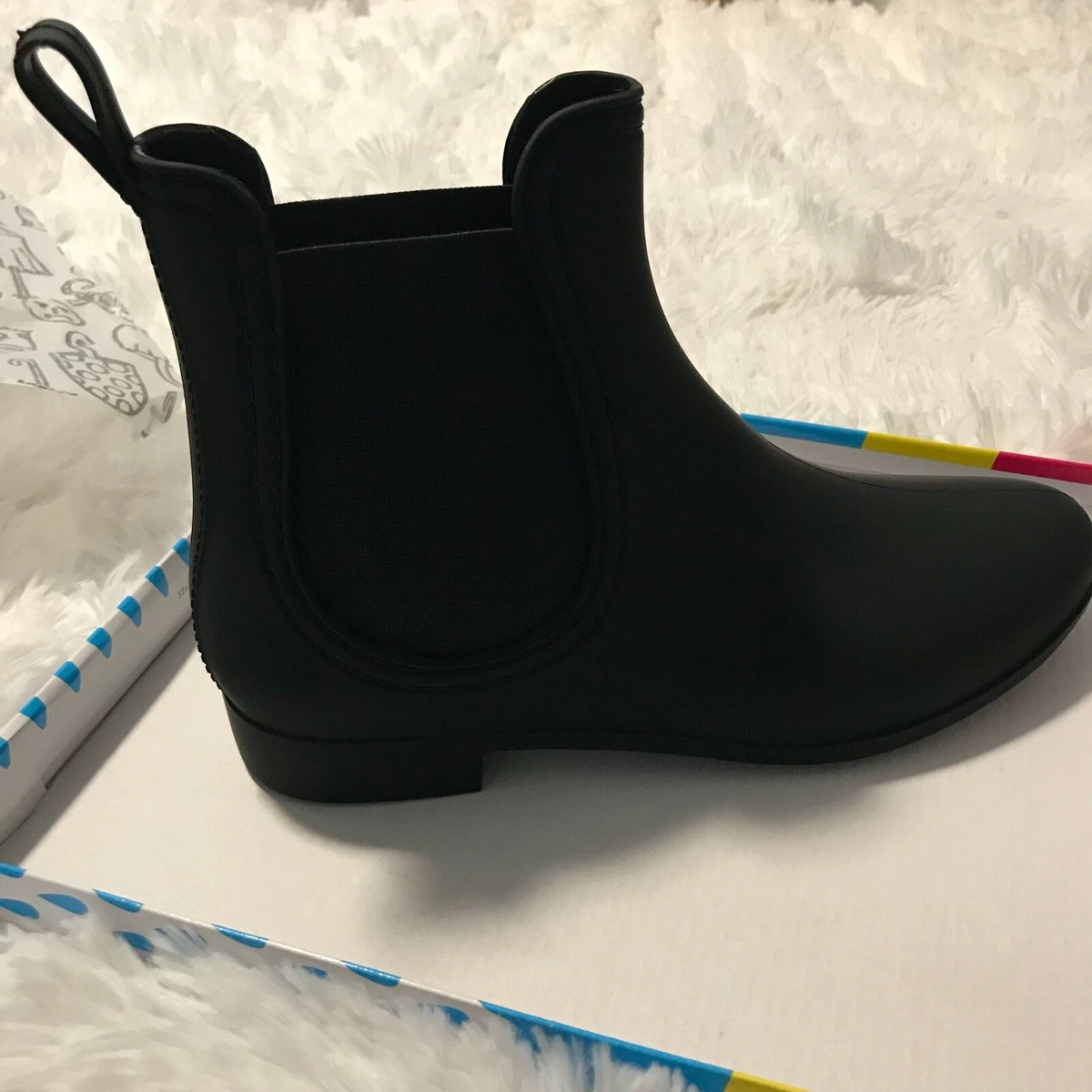 JEFFREY CAMPBELL New Black Chelsea Waterproof Rain Boots Size 10M