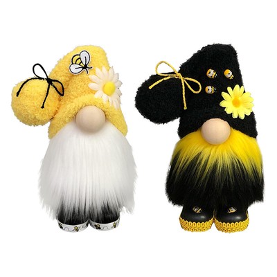 1/2Pcs Bumble Bee Nordic Gnome Gonk Tomte Sunflower Swedish Plush Doll Ornament