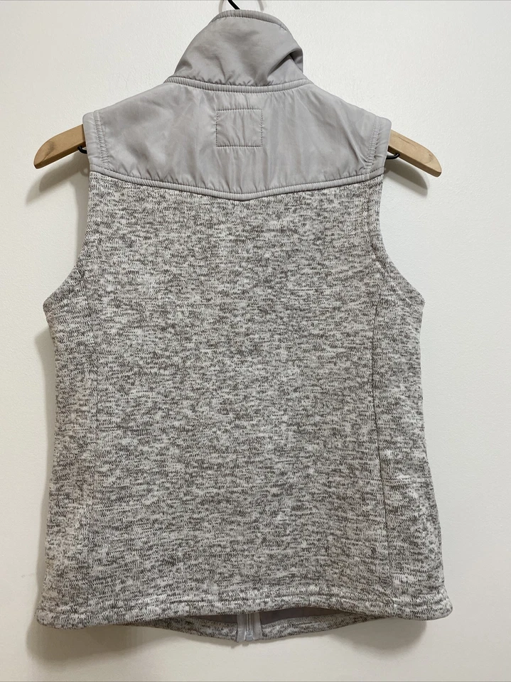 Faded Glory Junior Vest Zip Sherpa Collar S (4-6) Knit Soft Silver Warm Cozy - Image 2 of 4
