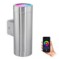 Tira IP44 Wandleuchte Up Down Edelstahl Inkl. 2X Smart Rgb GU10 Led Dim Wlan 5W