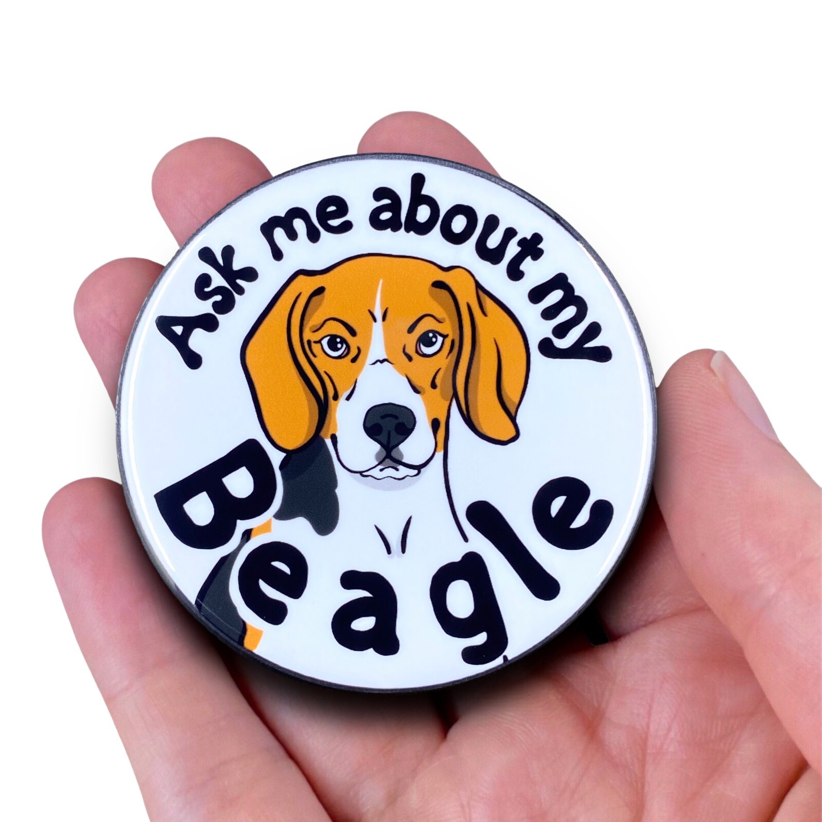Beagle Pulsante Pinback per Cani Chiedimi del Mio Cane Spilla Accessori 2,25"
