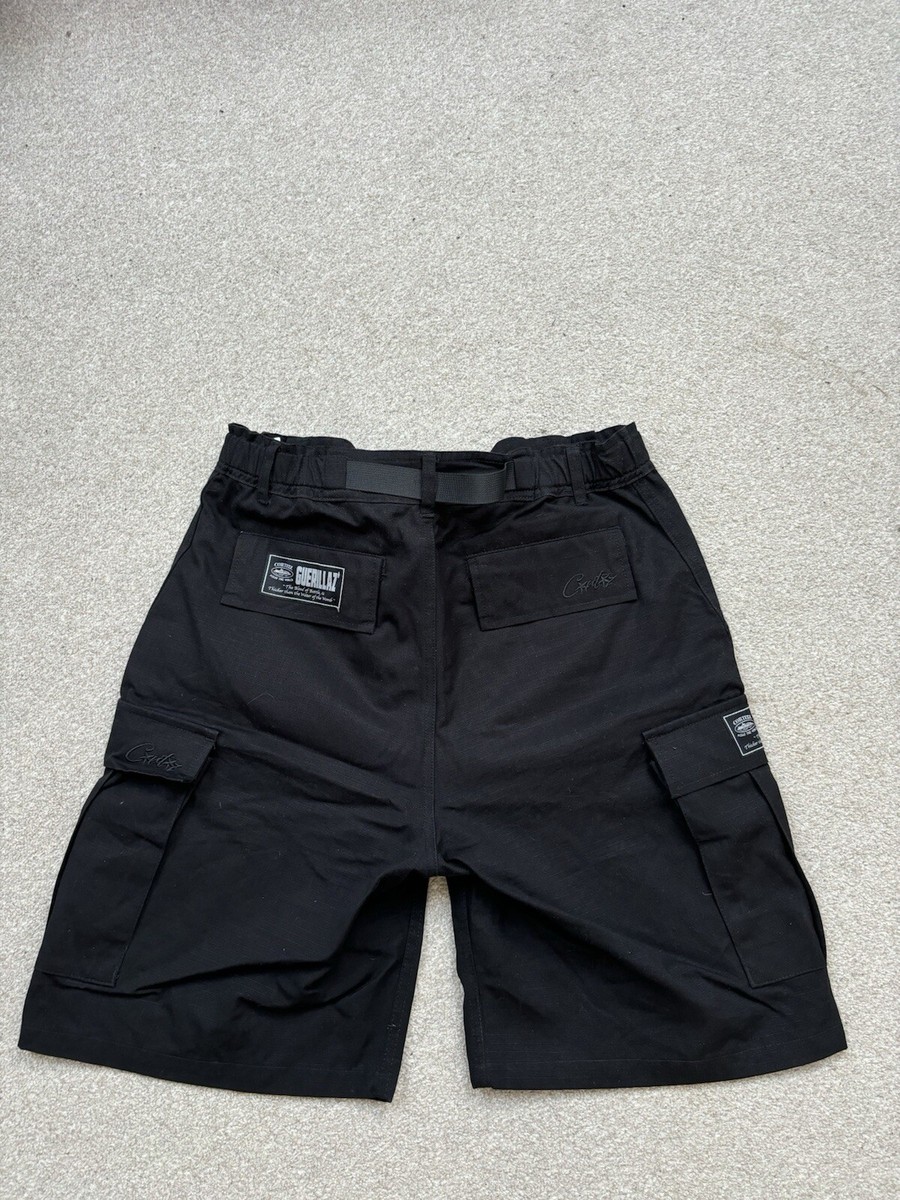 Triple black corteiz cargo shorts medium | eBay UK