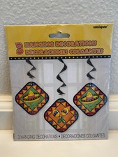 3 Fiesta Whirls Hanging Decorations Swirls Cinco de Mayo Mexican Birthday Party