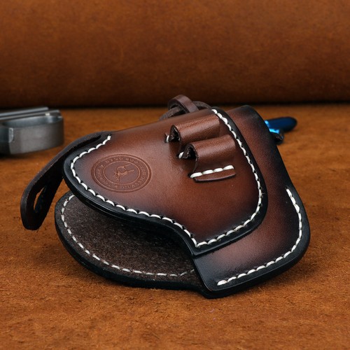 TOURBON Leather Holster Pistol Clip on Belt Handgun Holder w/ Ammo Slot Shooting - Picture 17 of 18