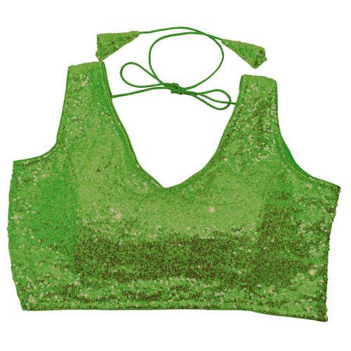 Blusa acolchada para mujer con lentejuelas de diseñador Choli punteada torso recortado Choli ropa de fiesta - Imagen 16 de 48