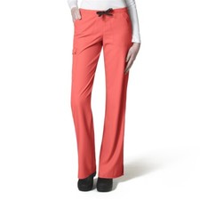  MED-P WonderWink EASY FIT CARGO DRAWSTRING BOOT CUT PANT IN BRIGHT CORAL