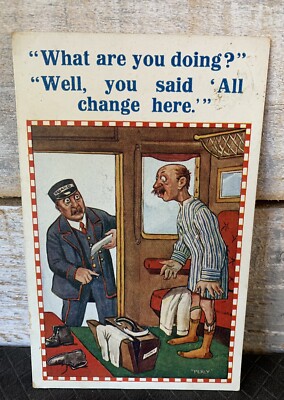 ART DECO COMIC POSTKARTE Was machst du? Nun, du sagtest Veränderung hier PERLY XL
