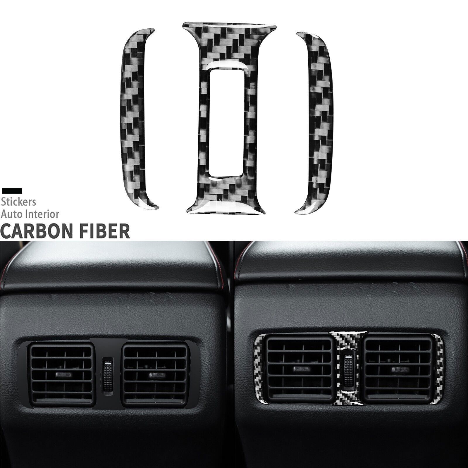 Real Carbon Fiber Interior Rear Air Vent Outlet Cover For Toyota 4Runner 2010-20