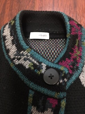 J. Jill Trailing Flowers Floral Long Cardigan Snap Sweater Topper