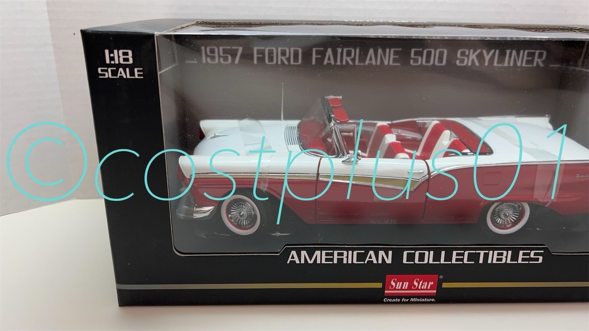 SUN STAR 1957 FORD FAIRLANE 500 SKYLINER 1:18 RED 2T