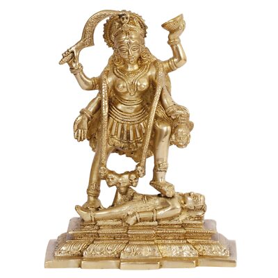 Brass Maa Kali Statue Adi Shakti Ma Goddess Murti Idol