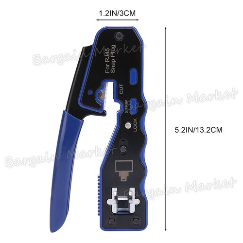 RJ45 Crimper EZ Cat 5e 6 7 HD Pass Through Network Connector Tool Crimping Plier - Picture 8 of 9
