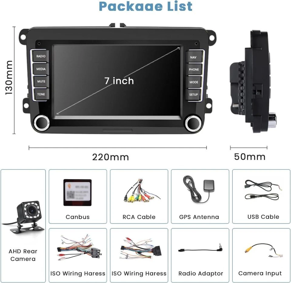 Carplay Autoradio Android 15 +Kamera FÜR VW Polo 6R 6C V 2009-2017 GPS Navi WiFi - Bild 3 von 4
