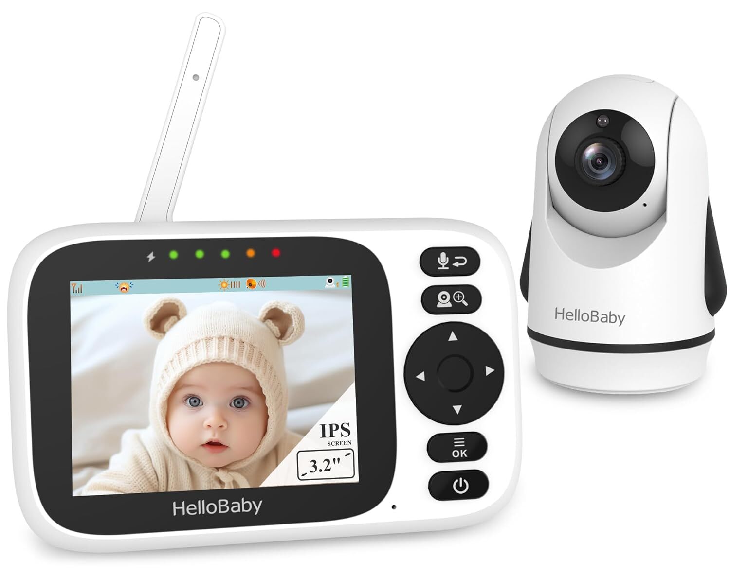 Baby Monitor with 3.2'' IPS Screen Baby Camera Monitor with Remote Pan Tilt Zoom-image