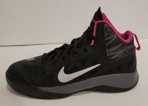 NIKE HYPERFUSE RETRO BLACK/METALLIC SILVER/DARK GREY-PINK 616603-002 Sz7 - Picture 6 of 6