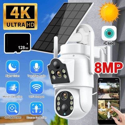 ICSEE 8MP WLAN Überwachungskamera Außen WIFI PTZ Schwenkbar Auto Track 32GB-128G