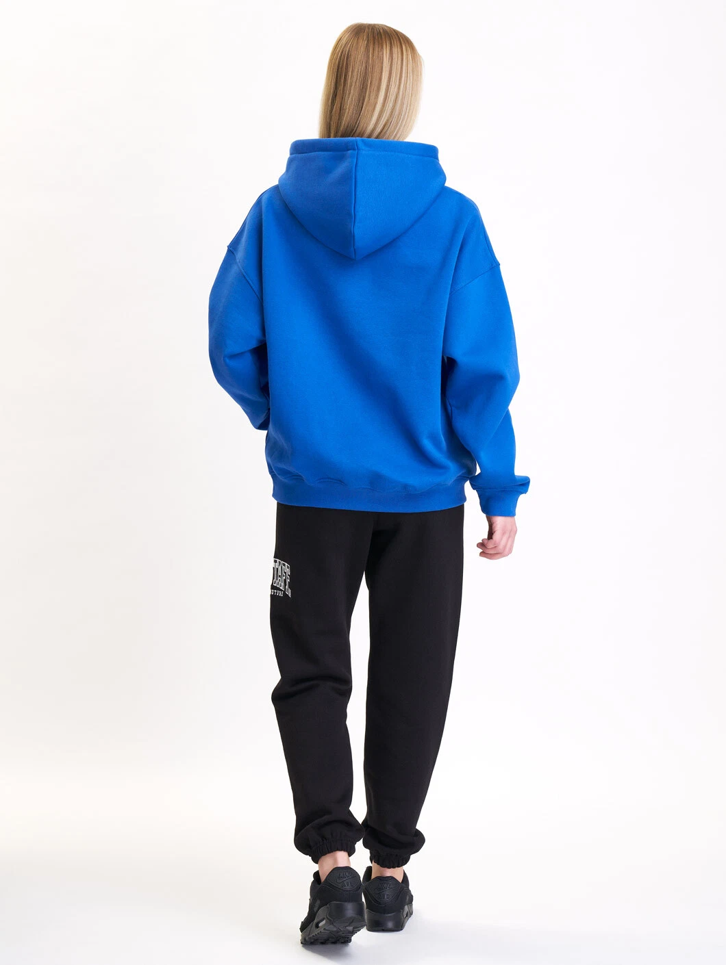 SACAI Babystaff College oversize felpa con cappuccio donna maglione donna blu Amstaff