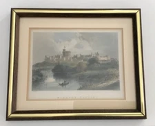 VTG WINDSOR CASTLE SIGNED PRINT by Brandard~11”x9”~IN FRAME~UNDER GLASS~MATTED