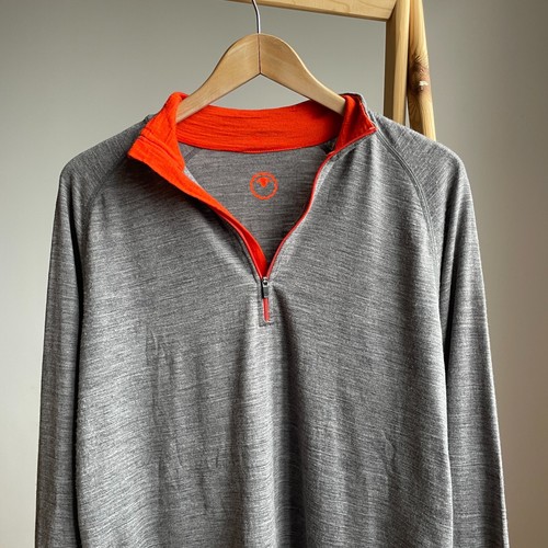 Isobaa Super Fine Merino Wool 1/4 Zip Thermal Pullover Size L - Picture 3 of 7