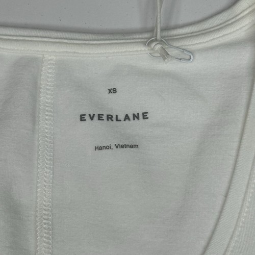 Top donna Everlane nuovo con etichetta bianco The Supima elasticizzato collo balletto manica lunga XS/C28 - Foto 7 di 13