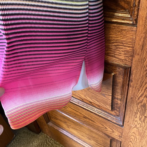 New WORTHINGTON Pink Yellow Multi Stripe, Sleeveless Tunic Style TOP, Sz L NWT - Picture 4 of 8