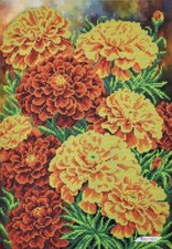 Marigolds Bead Embroidery Kit DIY Craft Kit Needlepoint Beadwork a782