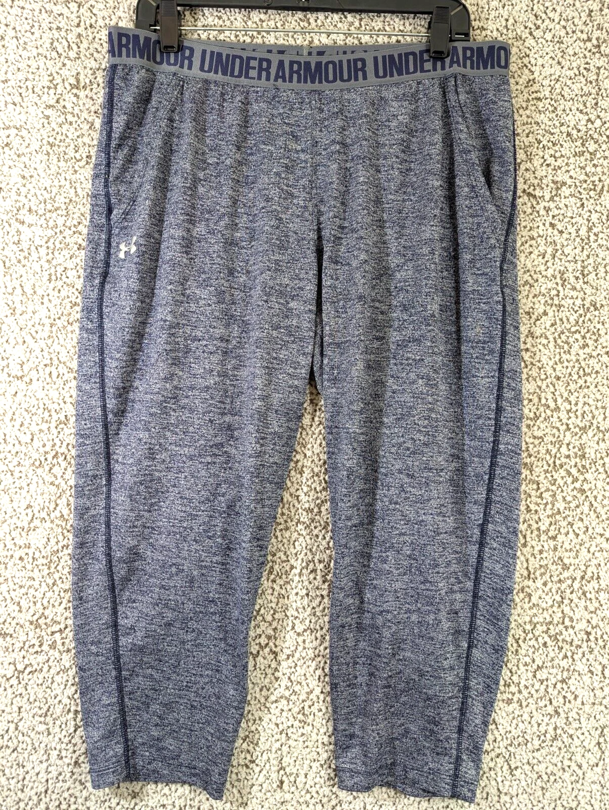 Under Armour Base Layer Pants Mens Large Blue and Grey Spec Heat Gear Stretchy