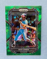 2023 Panini Prizm Baseball Rod Carew Green Cracked Ice Prizm #261 HOF Twins