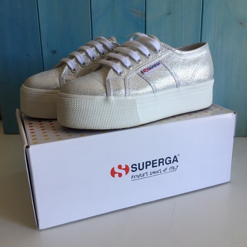 Superga Platform con zeppa argento donna n. 35,5 usate pari al nuovo  originali | eBay