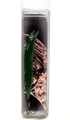 Plugged Lures 4.75'' Angled Eel 3/8oz Mean Green Fishing Lure Depth 1'' to 2''