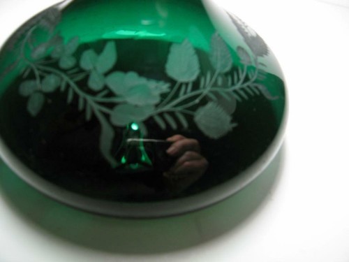 Antique Bristol Green Mell Decanter Scottish England Engraved Circa 1840-50 - Picture 5 of 7