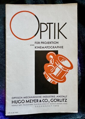 RARE! Optik Hugo Meyer & Co. v. 1928 - Prospekt - Text.deutsch - 24 Seiten -