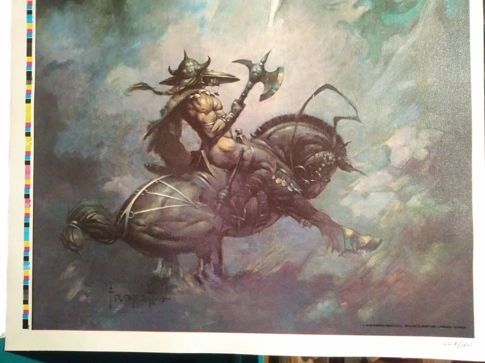 FRAZETTA APARICIÓN / FRENO. LTD. EDICIÓN NUMERADA. IMPRESIÓN SOBRE LIENZO, 19x26", NUEVO, COMO NUEVO Foto 3 de 4
