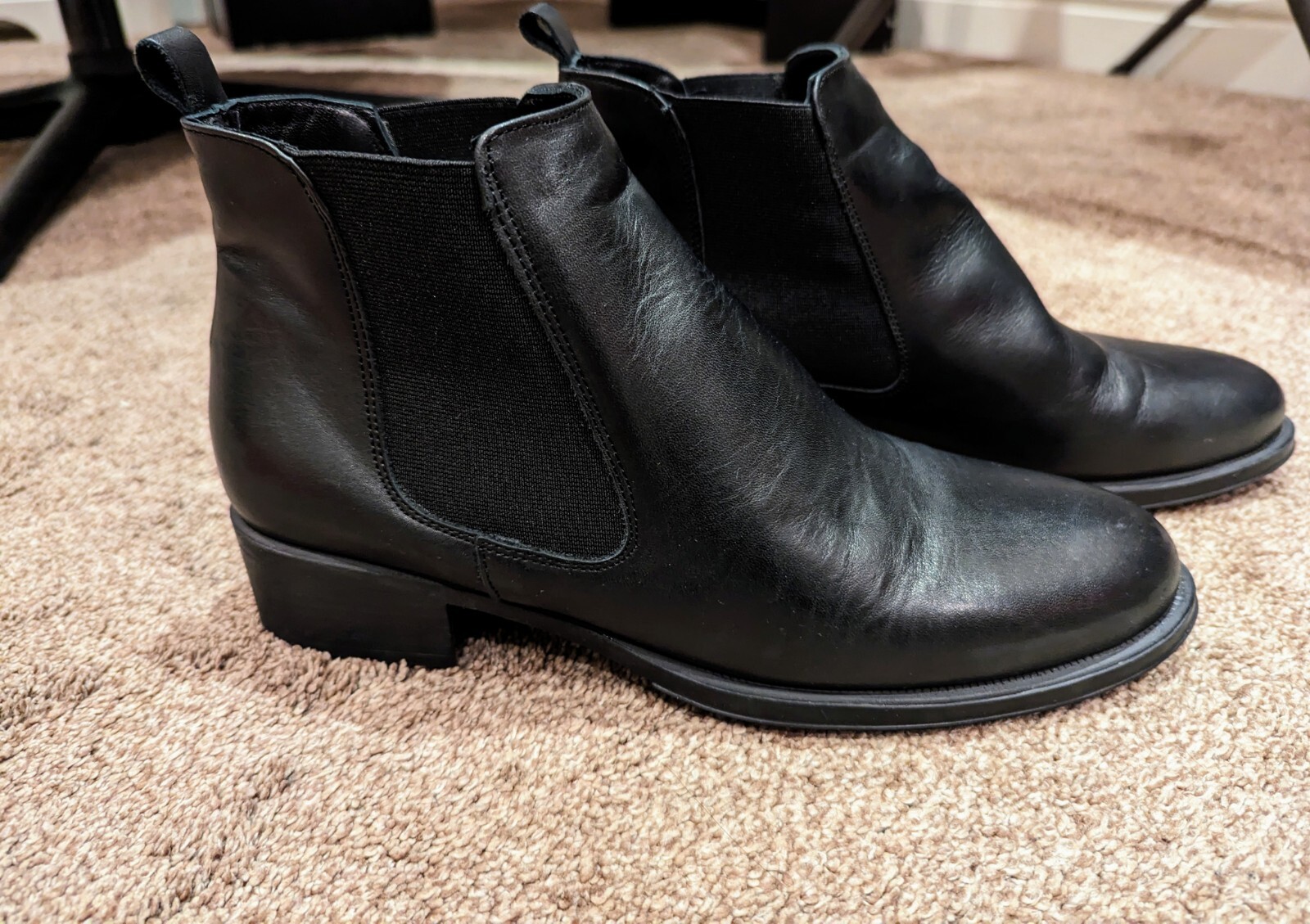 Helene Rouge Damas Cuero Negro Botas al Tobillo Talla Eu 40 Nuevas