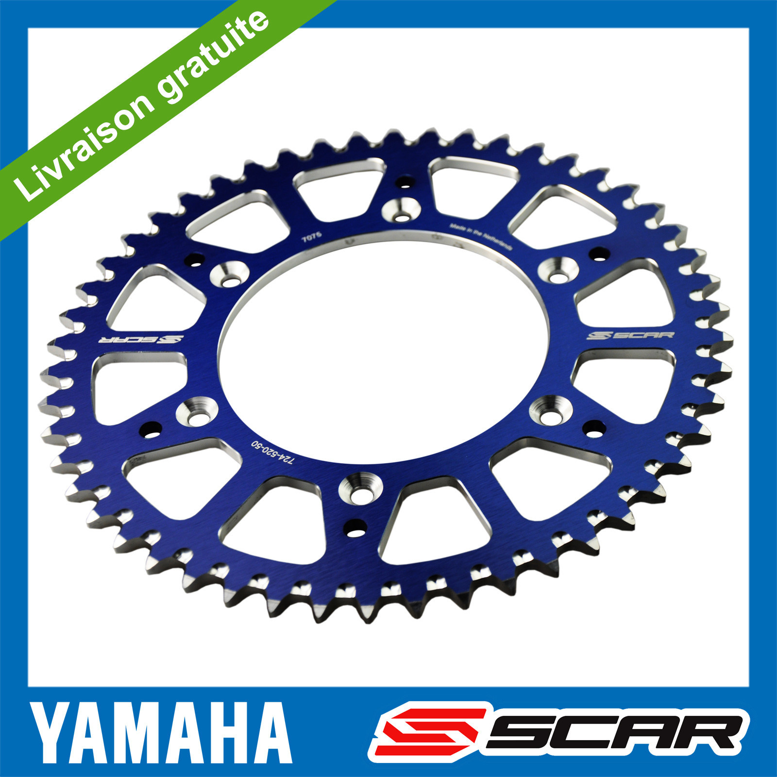 Couronne alu anti-boue Yamaha YZ125 YZ250 de SCAR, l'excellence de l'usinage CNC