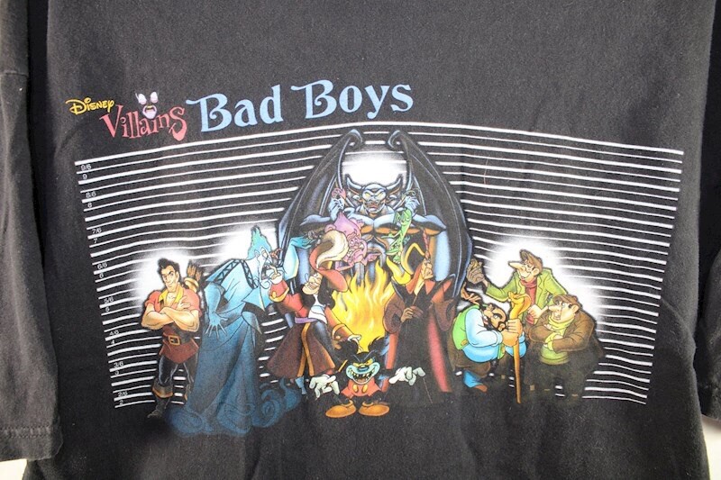Vintage Disney Villains Bad Boys T-Shirt Large/XL Ultra Rare Disneyland Edition