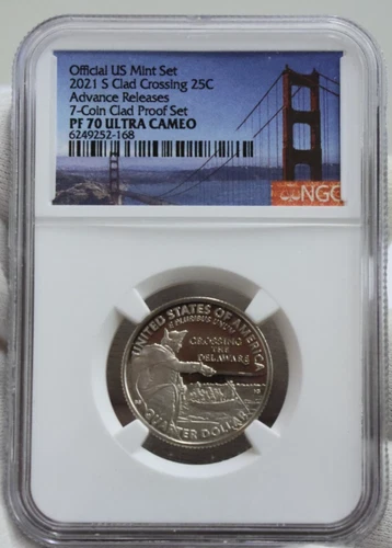 2021 S Clad Washington Crossing the Delaware 25c NGC PF 70 Ultra Cameo AR