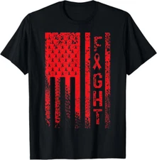 Fight Blood Cancer Awareness Ribbon Flag Unisex T-Shirt